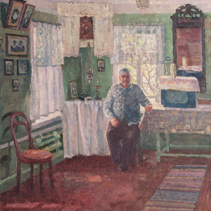 С.Н. Кондулуков. Одиночество. Портрет отца (Н.Г. Кондулукова). 1995. Холст, масло. 70 х 60. Собственность автора
