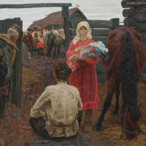 А.П. Ткачёв, С.П. Ткачёв. В колхозе (3-й вариант). 1970–1980. ГТ