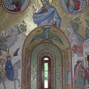 А.С. Крестовский, А.Л. Рогов. Мозаика в часовне в честь 14 000 Вифлеемских младенцев. 2020-2023гг., село Павловская слобода, Московская обл. Фото: А.С. Крестовский.