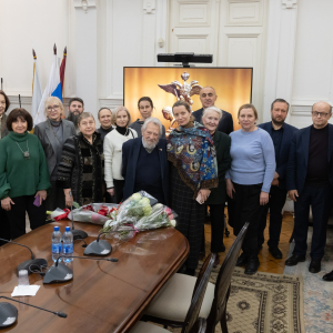 Видеоконцерт, приуроченный ко дню рождения вице-президента РАХ А.А. Золотова и юбилейным датам академиков Академии художеств. Фото: Виктор Берёзкин, пресс-служба РАХ