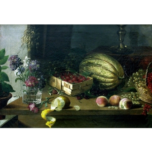 И.Ф.Хруцкий (1810-1885). Цветы и плоды. 1838. Холст, масло, 60×71 см. Государственная Третьяковская галерея, Москва