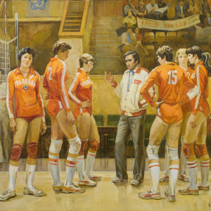 Н.В. Костина (1934-2021). Команда Уралочка. 1981-1985. Холст, масло.149х175.5. Екатеринбургский музей изобразительных искусств