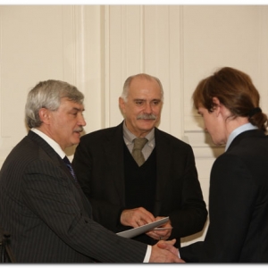 12.12.2008. Церемония вручения V юбилейной Премии Центрального Федерального округа в области литературы и искусства за 2008 год в Российской академии художеств