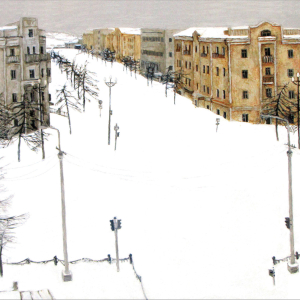 К.Б.Кузьминых. «Магадан. 1 января». 2009г., холст, масло, 100х120. Из коллекции Сургутского художественного музея.