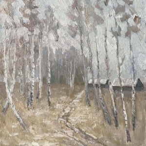 О.Е.Васильев. Снег идет. 2018. Холст, масло, 60х50.