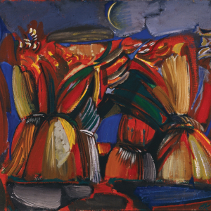 В.Г.Калинин. Красные снопы. 1999, холст, масло. 70х70 Собственность автора