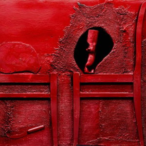 А.Н. Пурлик. «Натюрморт с головой Олоферна». 1997г., дерево, масло, смешанная техника, 90х121. Из коллекции Иркутского областного художественного музея им. В.П. Сукачева.
