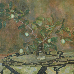 Ю.С.Павлов. Зеленые сливы. 1994. Холст, масло. 55х70. Собственность семьи художника