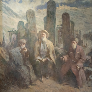 А.Б. Калманов. Размышление. 2018. Холст, масло. 150х140. Собственность автора