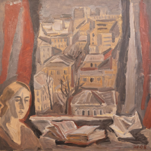 Э.А. Жарёнова. Город за окном. 2008 г. Холст, масло. МВК МВО РАХ