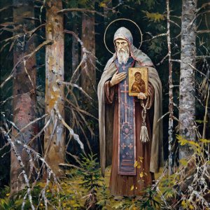 В.И. Нестеренко. Нил Столобенский. 2003 г. Холст, масло. 200х270. Собственность автора