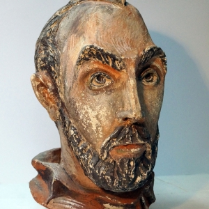 И. Помелова. Художник А.П. 1992. Шамот, роспись, h-37см