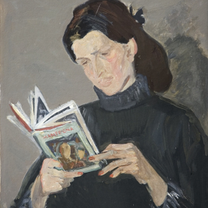 Н.И. Боровской. За книгой. 1982. Холст, масло. 57х43. Собственность автора