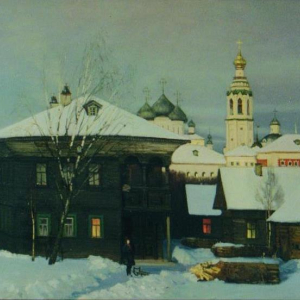 В.Н.Страхов. Вологда. 1999 г. Холст, масло. 110х237. Собственность автора.