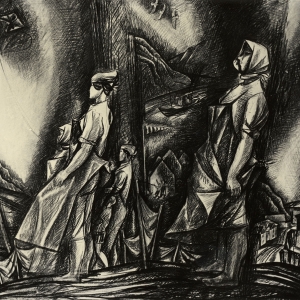 Г.В.Намеровский. Ожидание. 1980. Бумага уголь, 65х68