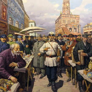 А.В. Матрёшин. Гроза Сухаревки. 2014г., холст, масло, 163х134. Собственность автора.