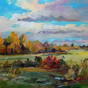 Н.Л. Андреев. В окрестностях Большого Болдина. 2012 г. Холст, масло, 40х60. Большеболдинский историко-художественный музейный комплекс