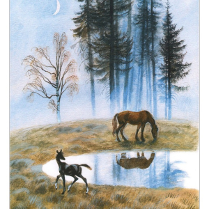 Н.А. Устинов (1937-2023). Иллюстрация к книге «Листопад. Стихи русских поэтов». Издательство ИД Москвоведение, 2014 г.