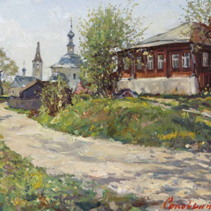 В.Б. Соковнин. 1 мая в Суздале. 2014 г. Холст, масло. 80х100. Собственность автора.