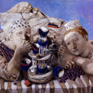 Л.И. Наумова. «Натюрморт с синими чашками». 2008 г. Холст, масло. 80Х70. Собственность семьи автора.