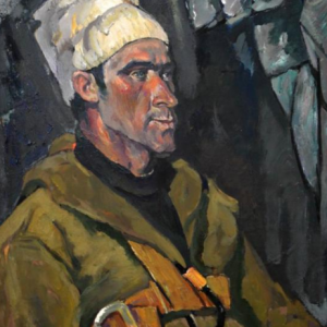 А.И. Алексеев. Портрет скалолаза С	аянской ГЭС.  Картон, м. 1972