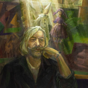 Т.Г. Владова. Былое и думы, портрет В. Мандриченко.1990 г. Холст, масло. 100х80. Музейно-выставочное объединение «Манеж»