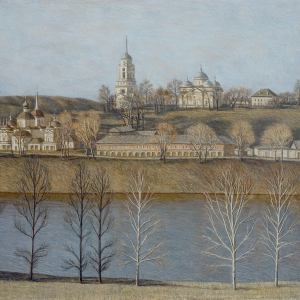 А.Н.Теслик. Город Старица. 2019. Бумага, пастель. 75х92. Частное собрание