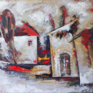 К 75-летию Юрия Суреновича Григоряна. Небо над Арцахом. Холст, масло,100х100. 2010.