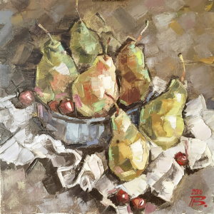 В.В. Ракчеев. Жёлтая груша. 2016 г. Холст, масло. 50х50. Собственность автора