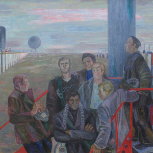 О.А. Вуколов. Комсомольско-молодежная бригада. 1975. Холст, масло. 175х185. Таганрогский художественный музей. Инв.№ Ж-987