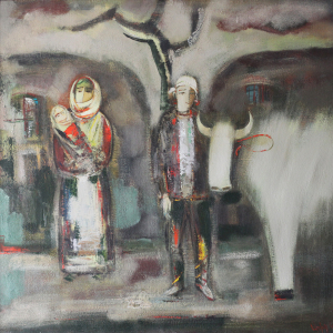 Ю.С. Григорян. Семья. 2011. Холст, масло. 105х105.  Собственность автора