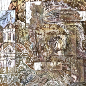 С.Г. Давыдов. «Реставрация. Иоанн Предтеча». 2019г., хлопок, батик, 70х160. Собственность автора.