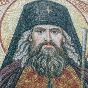 М.Ю. Богданов. «Св. Иоанн Шанхайский». 2016. Мозаика Кафедрального Собора иконы Божией Матери «Всех скорбящих Радость» в Сан-Франциско. Фото М.Ю. Богданова.