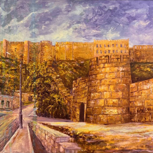 Б.З. Шалумов. Дербент. Руины цитадели Нарин-Кала. 2002г., холст, масло, 60х70. Собственность автора.