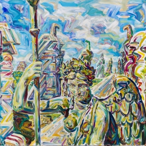 В.Г. Анзельм. Виктория. 2015. Ткань, акрил, 145 x 200см