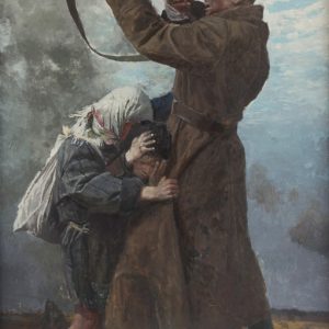 В.А.Сафронов. «Поединок». Правая часть триптиха «Завещано помнить». 1982г. Из коллекции Красноярского художественного музея имени В. И. Сурикова.