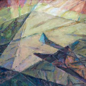 Г.Ф. Дубровин. Голубая пирамида. 2008. Холст, масло. 80х90