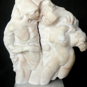 Д.С.Члаидзе. Адам и Ева. 1993 г. Алебастр.  30х35х10. Коллекция и фото - автора.