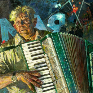 В.А.Сафронов. «Ушедших дней Победа». 2008г., картон, масло, 80х120. Собственность автора.