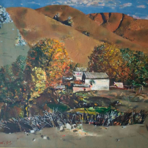 Б.Д. Гуданаев. Осень. 1993 г. Холст, масло. 59х65. Частная коллекция