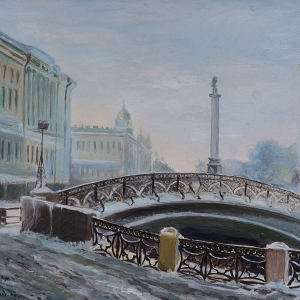 В.Г.Анисимов. Санкт-Петербург, Певческий мост. 1998  Холст, масло.