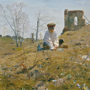 Д.А.Белюкин  Осколки. 1996. Холст, масло. 125×170. Частная коллекция