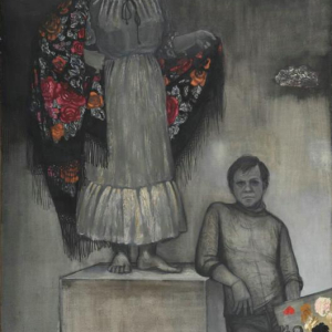 О.А. Вуколов. Автопортрет с моделью. 1983. Холст, масло. 180х120. Краснодарский краевой художественный музей им. Ф.А. Коваленко. Инв.№ Ж-1364