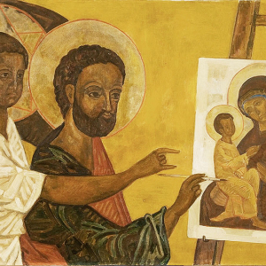 Ю.С.Павлов. С иконы XVIII века. 2001. Холст, масло, 100х50. Собственность семьи художника