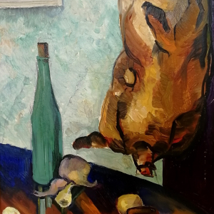 М.М.Посохин. Бурдюк с вином. 1971. Холст,масло. Собственность автора