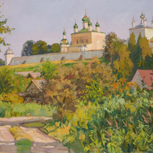 Е.В.Ромашко. Лето в разгаре. Горицкий монастырь. Переяславль-Залесский. 2025. Холст, масло. 110х170. Собственность автора