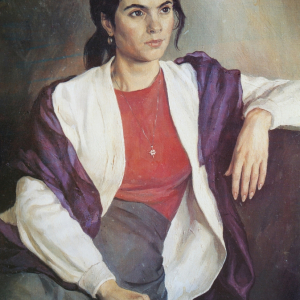 И.В.Лапин (1960-2025). Портрет Антонины. Холст, масло. 1989. Собственность семьи автора