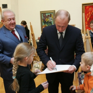 Посещение Президентом РФ В.В.Путиным Галереи искусств Зураба Церетели в 2006 году