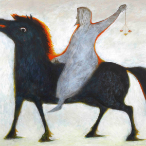 Н.Н.Терещенко. Конь вороной. 2010.  Холст, акрил, 100х135. Собственность автора