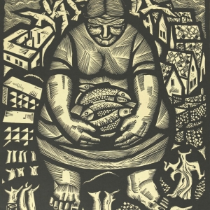 Г.Э. Кроллис. Взморье. Из цикла «Моя Рига». 1967. Бумага, линогравюра. Белгородский художественный музей